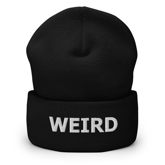 WEIRD Beanie (White Threads)